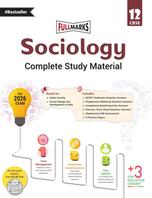 Full Marks Sociology Complete Study Material Class 12 | Based on Latest NCERT Textbook Sociology (Indian Society, Social change and development in India) | Includes Chapterwise Summary, Solved Q/A, Practice Papers and More(Paperback, A K Bhatnagar)