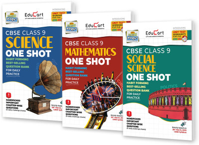 Educart CBSE Class 9 One Shot Question Bank 2025-26 Science, Mathematics and Social Science (Updated for 2026 Exam) 3 Book Bundle(English, Paperback, Prashant Kirad, Mansi Sharma, Digraj Singh Rajput, Educart)