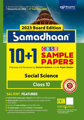 Samadhaan 10+1 CBSE Sample Paper Class 10 Social Science For 2023 CBSE Board (Based On CBSE Sample Paper Released On 16th September) - Blueprint Education(Paperback, A Panel of Expert)