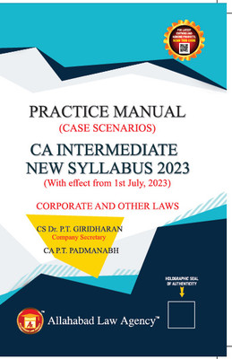 Practice Manual CA Intermediate New Syllabus 2023 Corporate And Other Laws(Paperback, Dr. PT Giridharan, P.T. Padmanabh)