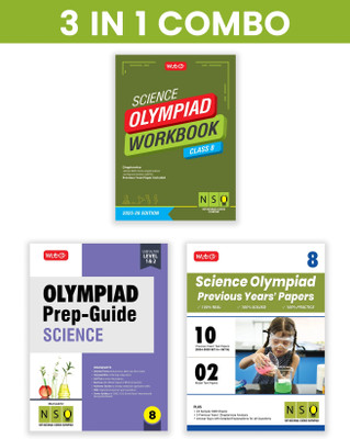 MTG Class-8 National Science Olympiad (NSO) Workbook, Prep-Guide & Previous Years Papers (PYQs) with Mock Test Paper (Set of 3 Books) - SOF Olympiad Books For 2025-26 Exam(Paperback, MTG Editorial Board)