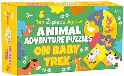 Animal Adventure Puzzles on Baby Trek: Ten 2-Pieces Jigsaw for Kids Learn and Play | Brain Games | Mind Teaser | Puzzle Set; 3+ Ages(Puzzle Book, Om Books Editiorial Team) Animal Adventure Puzzles on Baby Trek: Ten 2-Pieces Jigsaw for Kids Learn and Play | Brain Games | Mind Teaser | Puzzle Set; 3+ Ages(Puzzle Book, Om Books Editiorial Team)