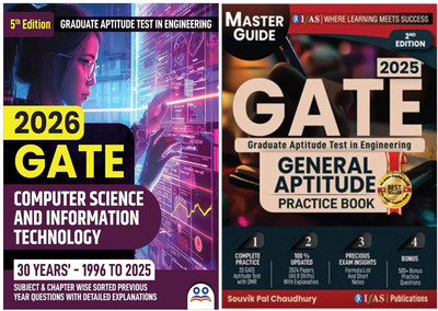 GATE 2026 Computer Science  - GATE General Aptitude [Set of 2 Books] | Previous Year Solved Papers with Detailed Solutions (1996–2025) | Chapter-wise & Topic-wise PYQ Question Bank | Includes 500+ Practice Questions & 20 Model Papers | Best Seller Books for GATE Computer Science & Information Techno