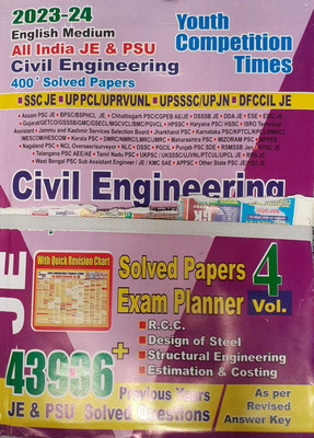 Civil Engineering Chapterwise & Sub-Topicwise Solved Papers Exam Planner Vol.-4 (All India JE & PSU Previous Years Solved Papers) English Medium (Paperback, YCT)(BOOK, YCT)