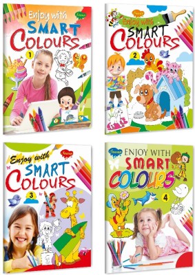 Enjoy with Smart colours – 1, 2, 3 and 4 Colouring books for kids : Colouring books for kids, Kids colouring adventure, Children's colouring fun Book | Combo of 4 colouring books(Paperback, SAWAN)