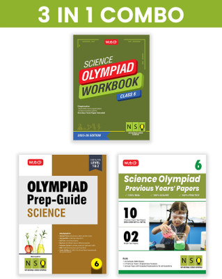 MTG Class-6 National Science Olympiad (NSO) Workbook, Prep-Guide & Previous Years Papers (PYQs) with Mock Test Paper (Set of 3 Books) - SOF Olympiad Books For 2025-26 Exam(Paperback, MTG Editorial Board)