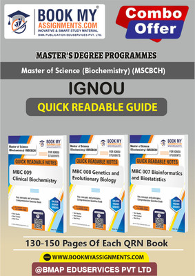 IGNOU MBC007 MBC008 MBC009 Quick Notes-Fast-Track Your Exam Prep-MSCBCH In English -Our books use 80 GSM A4 paper for clear, sharp prints, perfect for students.(Paperback, BMA Publication)