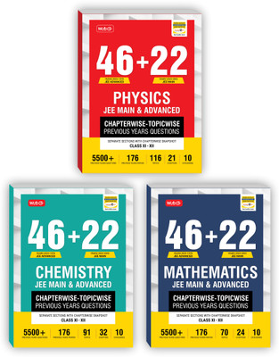 MTG 46 + 22 Years JEE Main and IIT JEE Advanced Previous Years Solved Question (PYQ) Papers with Chapterwise Topicwise Solutions Physics, Chemistry, Mathematics For 2024 Exam (Set of 3 Books)(Paperback, MTG Editorial Board)