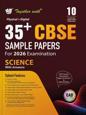 Together with 35+ CBSE Sample Papers Class 10 Science for 2026 Board Exam | EAD series in Physical + Digital edition includes Solved & unsolved Papers with CBQs & Topper’s Answer Sheet(Paperback, Rachna Sagar)