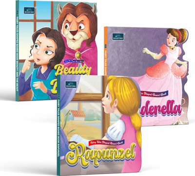 Fairy Tale Shaped Story Book-Beauty and the Beast, Cinderella & Rapunzel|Set of 3(Board Book, BOOKFORD)