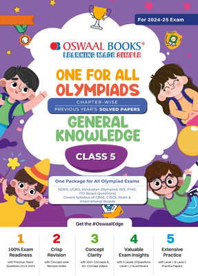 One for All Olympiads Previous Year Solved Papers_class 5_general Knowledge_for 2024-2025 Exam(English, Paperback, Jain P.)