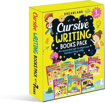 Cursive Writing Book  - Pack for Kids – Set of 7 Handwriting Practice Books with A–Z Letters, Word Formation & Sentence Writing | Learn Cursive Writing with Fun Activities & Colourful Pages (Age 3–7 Years)(English, Paperback, unknown)
