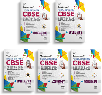 Together with CBSE Question Bank Class 12 Business Studies, Economics, Mathematics, Accountancy and English Core Exam 2025 - 26 Physical with Digital(Paperback, Rachna Sagar)