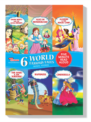 6 World Famous Tales Moral Stories : (Snow White and The Seven Dwarfs + Alice In Wonderland + Aladdin & The Magic Lamp + The Hare & The Tortoise + Rapunzel + Cinderella)(Hardcover, Priyanka Verma)