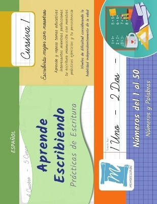 Aprende Escribiendo - Numeros del 1 al 50 - Practicas de Escritura - Letra Cursiva, Nivel 1(Spanish, Paperback, unknown)