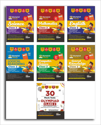 Combo Class 2 (set of 7 books) Olympiad Champs Science, Mathematics, English, Logical Reasoning, Computer Science (Cyber) & GK with 30 Mock Tests 4th Edition(Paperback, Disha Experts)