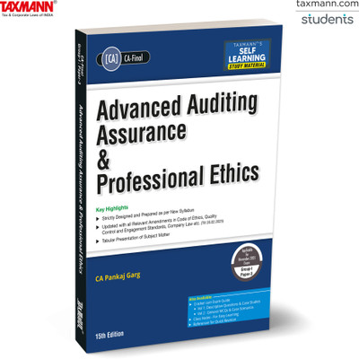 Taxmann's Advanced Auditing Assurance & Professional Ethics (Paper 3 | Audit) – Comprehensive | Exam-focused Coverage—with Logical Chapter Flow | Tabular Presentations | Practice Tools(Paperback, CA Pankaj Garg)
