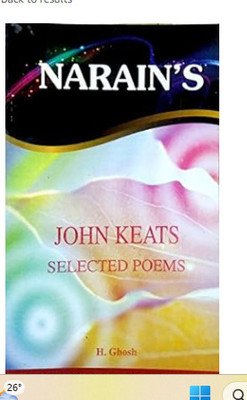 John Keats - Selected Poems (Text, notes with Hindi) Paperback(Paperback, H. GHOSH)