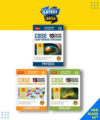 MTG CBSE 10 Years Chapterwise Topicwise Solved Papers With Question Bank Class 12 Physics, Chemistry, Biology Set of 3 Books -CBSE Champion For 2025 Exam| Video Solution of PYP Paperback, MTG Editorial Board|New Latest Edition For 2025-2026(Paperback, MTG Editorial Board)