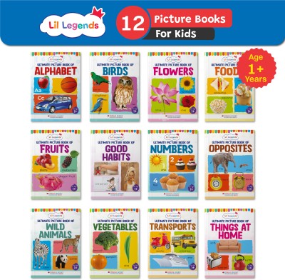 Oswaal Lil Legends Set Of 12 Picture Books Collection Of Early Learning For 1+ Year Old Kids, To Learn About Alphabet, Birds, Flowers, Foods, Fruits, Good Habits, Numbers, Opposites, Things At Home, Transports, Vegetables And Wild Animals(Product Bundle, Oswaal Editorial Board)