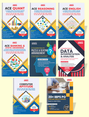 Complete Bank Exam Preparation For SBI / IBPS / RRB / SEBI / RBI Bank Clerk / Po Prelims & Mains & All Banking Exams Set Of 8 Books(Paperback, Adda247 Publications)