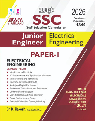 SURA`S SSC JE Junior Engineer Electrical Engineering Paper 1 Diploma Std Exam Book Guide in English Medium 2026(Paperback, Dr.K Rakesh, M.E.(EEE), Ph.D.)