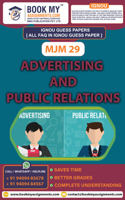 IGNOU MJM 29 Advertising and Public Relations | Guess Paper | Important Question Answer |Master of Arts (Journalism and Mass Communication) (MAJMC)(Paperback, BMA Publication)