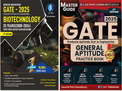 Gate Biotechnology Books for Topicwise Solved Exam Practice Questions (Complete Package 2 Books)  - Best Gate Biotechnology and General Aptitude books(Paperback, Kailash Choudhary)