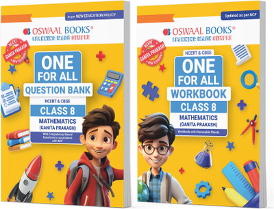 Oswaal One For All Question Bank + One For All Workbook (NCERT & CBSE) Class 8 Mathematics (Set of 2 Books) | Updated As Per NCF For Latest Exam(Product Bundle, Oswaal Editorial Board)