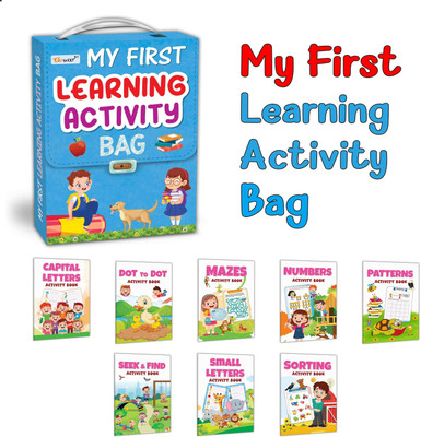 Children's Educational Activity book Collection : Kid's First Library Bag, Learning book for Preschoolers, Educational picture books for toddlers Of 8 Activity Books(Paperback, GO WOO)