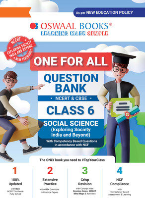 Oswaal One for All Question Bank Ncert & Cbse, Class-6 Social Science-(English, Paperback, unknown)