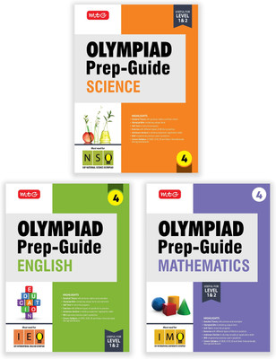 MTG Olympiad Prep-Guide Class-4 Mathematics, Science & English (Set of 3 Books) - Detailed Theory, IMO-NSO-IEO Previous Years Questions with Self Test For SOF 2025-26 Exam(Paperback, MTG Editorial Board)