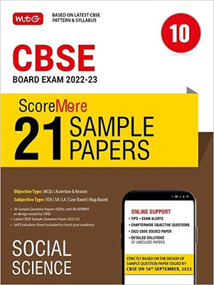CBSE 21 Score More Sample Papers Social Science Class 10 (2022-23)(Paperback, MTG Editorial)
