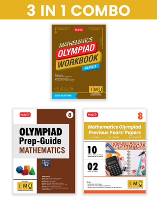 MTG Class-8 International Mathematics Olympiad (IMO) Workbook, Prep-Guide & Previous Years Papers (PYQs) with Mock Test Paper (Set of 3 Books) - SOF Olympiad Books For 2025-26 Exam(Paperback, MTG Editorial Board)