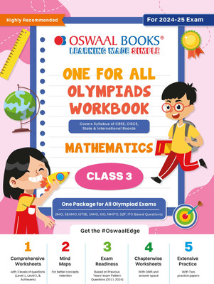 Oswaal One for All Olympiad Workbook Class 3 Mathematics for 2024-25 Exam(English, Paperback, unknown)