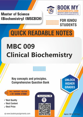 IGNOU MBC 009 Clinical Biochemistry Elevate Your Learning Journey with Quick Readable Notes for Academic Success - Printed on High-Quality 80 GSM A4 Paper for Clear and Effective Study Materials That Support Student Achievement - English Edition(Paperback, BMA Publication)