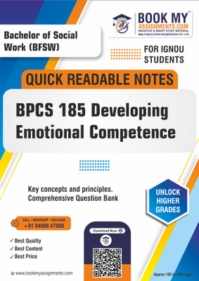 IGNOU BPCS 185 Developing Emotional Competence Quick Readable Notes for Success - Utilizing Premium 80 GSM A4 Paper to Deliver Sharp and Clear Print Quality, Essential for Effective Study Habits and Academic Achievement - Hindi Edition(Paperback, BMA Publication)