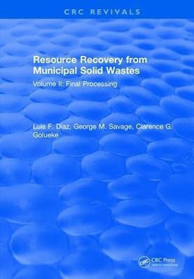 Resource Recovery From Municipal Solid Wastes(English, Hardcover, Diaz Luis F.)