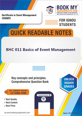 IGNOU BHC 011 Basics of Event Management Quick Readable Notes for Success - Crafted with 80 GSM A4 Paper for Clear Prints, Ensuring an Effective Study Experience for Students - Hindi Edition(Paperback, BMA Publication) IGNOU BHC 011 Basics of Event Management Quick Readable Notes for Success - Crafted with 80 GSM A4 Paper for Clear Prints, Ensuring an Effective Study Experience for Students - Hindi Edition(Paperback, BMA Publication)