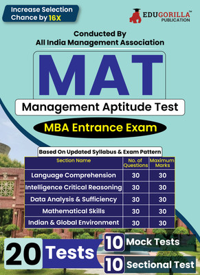 Mat 2023  - 2024 | MBA Entrance Exam | 1800+ Solved MCQs with Solution (10 Mock Tests + 10 Sectional Tests) with Free Access to Online Tests(English, Paperback, Edugorilla Prep Experts)