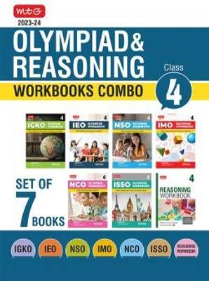 MTG Olympiad Workbook and Reasoning Book Class 4 Combo for NSO-IMO-IEO-NCO-IGKO-ISSO (Set of 7 Books) - SOF Olympiad Preparation Books For 2023-2024 Exam