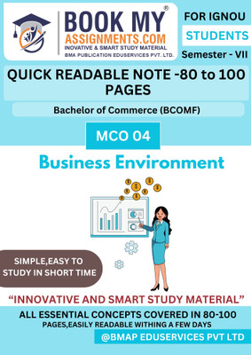 IGNOU MCOM MCO 04 Business Environment Book | Quick Revision Notes in 130–150 Pages | Printed on Premium 80 GSM White Paper | Includes Solved Papers & Key Questions (Hindi Edition)(Paperback, BMA Publication)