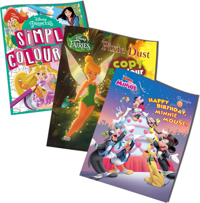 Disney Box Set of 3 Books of Colouring & Story Book | Minnie’s Bow Toons, Fairies Pixie and Princess: Simply Colouring | For 2 to 6 Year Old(Paperback, Parragon)