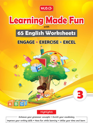 MTG 65 English Worksheets Class 3 - (Learning Made Fun) Workbooks to Improve Your Writing Skills, Grammar Concept & Enrich Your Vocabulary (Based on CBSE/NCERT)(Paperback, MTG Editorial Board)