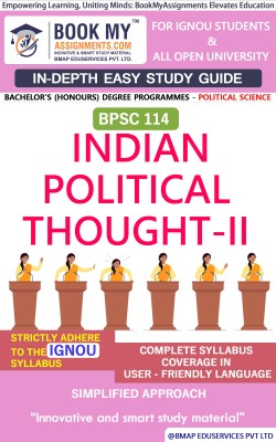 IGNOU BPSC 114 Indian Political Thought-II Study Guide (In Depth Guide) for Ignou Student(Paperback, BMA Publication)