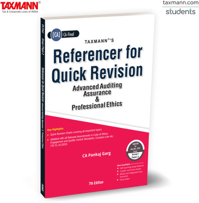 Taxmann's Referencer for Quick Revision | Advanced Auditing Assurance & Professional Ethics (Paper 3 | Audit) – 150+ Quick Revision Charts | CA-Final | New Syllabus | May/Nov. 2025 Exams(Paperback, CA Pankaj Garg)