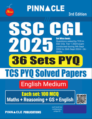 SSC CGL 2025 : 36 Sets TCS PYQ Solved Papers English medium 3rd Edition(Paperback, Pinnacle Publications)