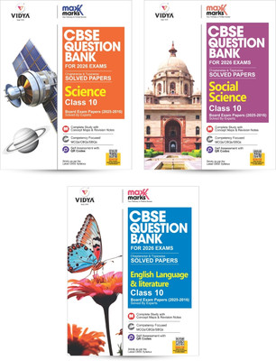 CBSE question bank Class 10 English, Social Science, Science 3 Books Bundle  - Most Recommended and Bestsellers | CBSE Question Bank for 2026 Board Exams(Paperback, Vidya Editorial Board)
