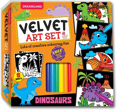 Dinosaurs - Velvet Art Set With 10 Free Sketch Pens(Paperback, unknown)