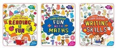 Learn Everyday 3 Books Pack for Children Age 6+  - Reading is Fun, Fun with Maths, Writing Skills | Engaging Educational Practice with Colourful Illustrations(English, Paperback, Dreamland Publications)